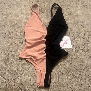 Buddy Love Pink and Black One Piece Swimsuit